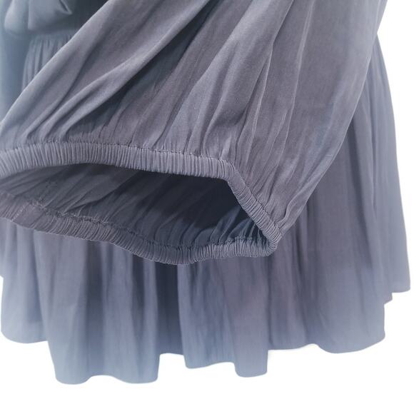 Ramy Brook Paris Smocked Black Mini Dress Long Sleeves - Picture 5 of 12